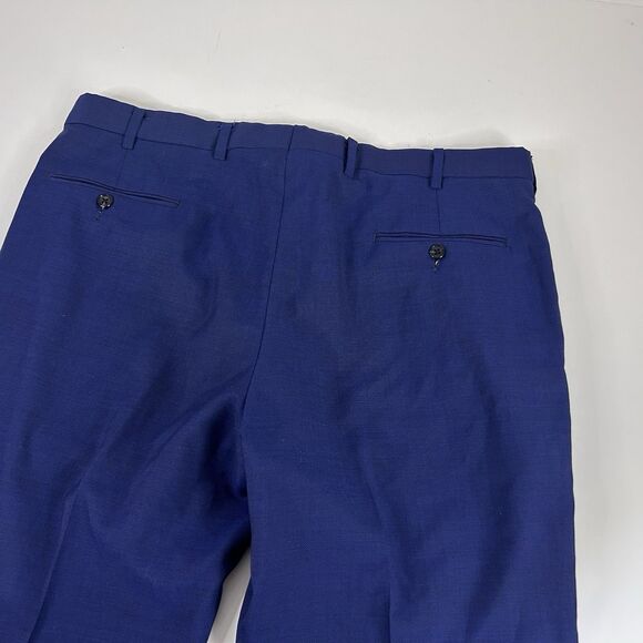 Joseph Abboud 48R Suit 40x29 Flat Front Marzatto Wool Blue Two Button Vented - Picture 12 of 13